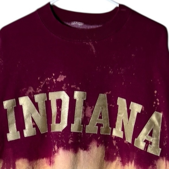 Vintage Y2K Indiana Cropped Sweatshirt Size XL Tie Dye Upscaled Bohemian Rare - Picture 2 of 5